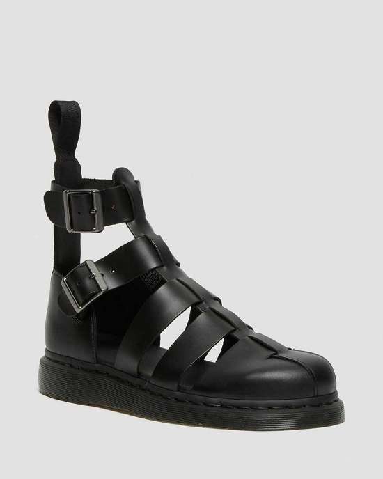 Sandalias Negras Dr. Martens Geraldo Brando Ankle Strap Hombre Negros MX-05689
